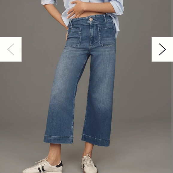Maeve Denim - The Colette Crop High-Rise Wide-Leg Jeans by Maeve